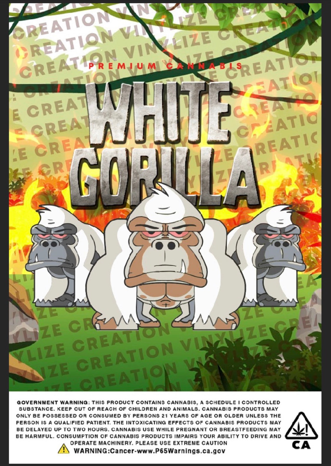 Custom Mylar Bag - White Gorilla