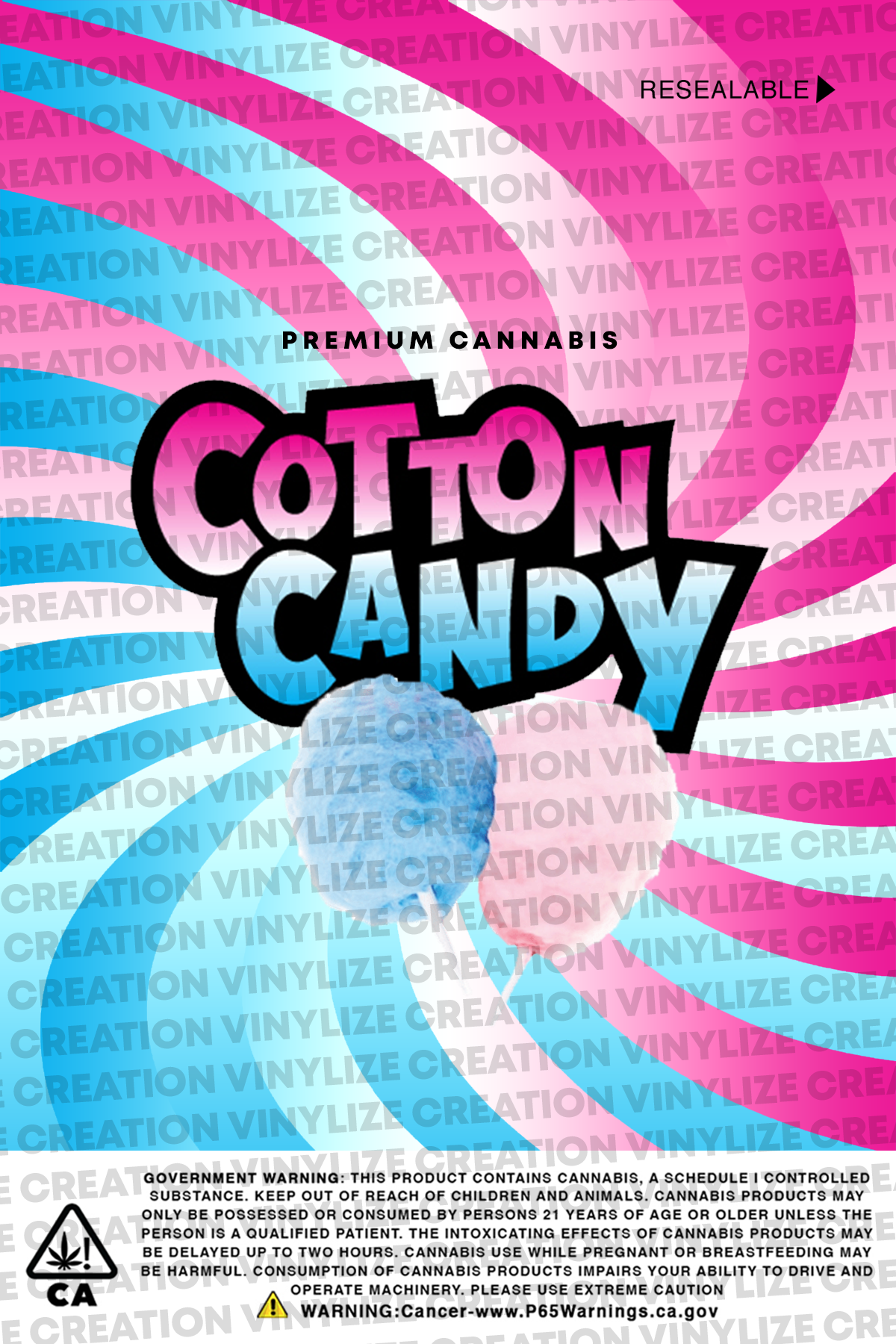 Custom Mylar Bag - Cotton Candy