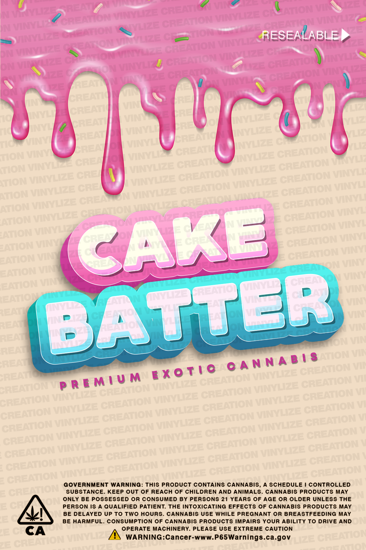 Custom Mylar Bag - Cake Batter